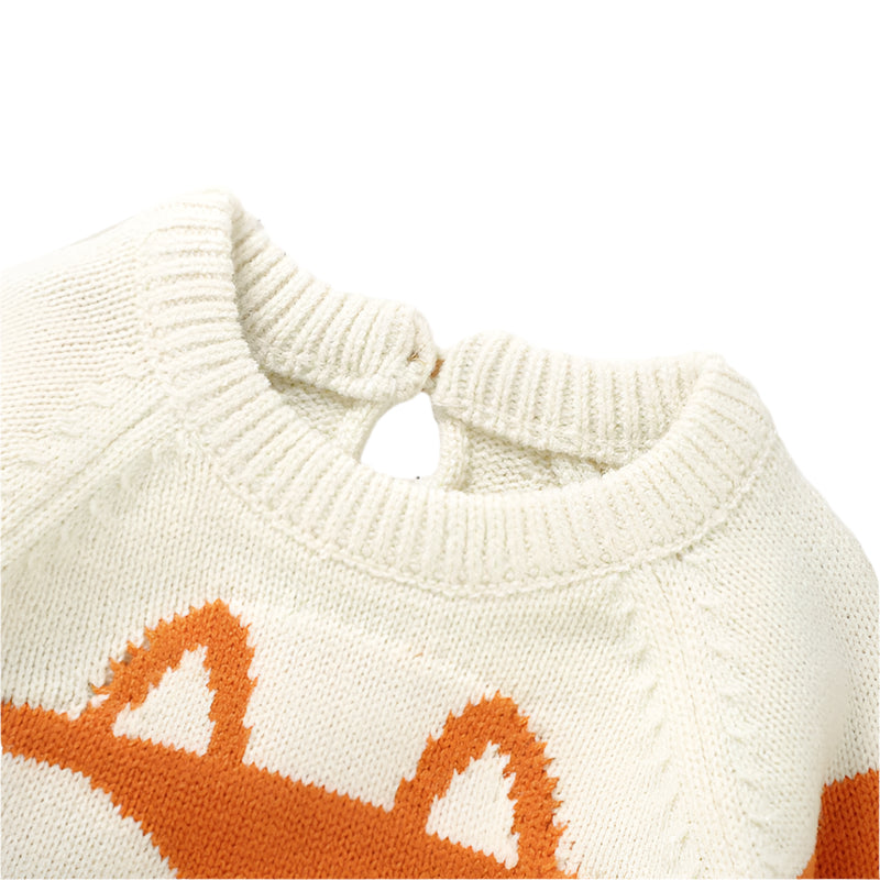 Striped Fox Embroidered Jumper