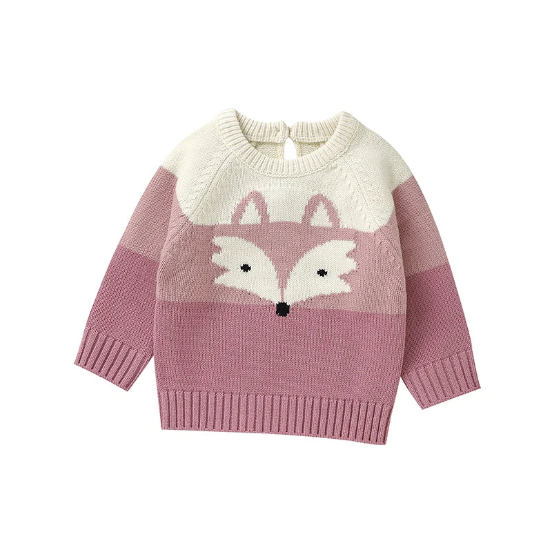 Striped Fox Embroidered Jumper