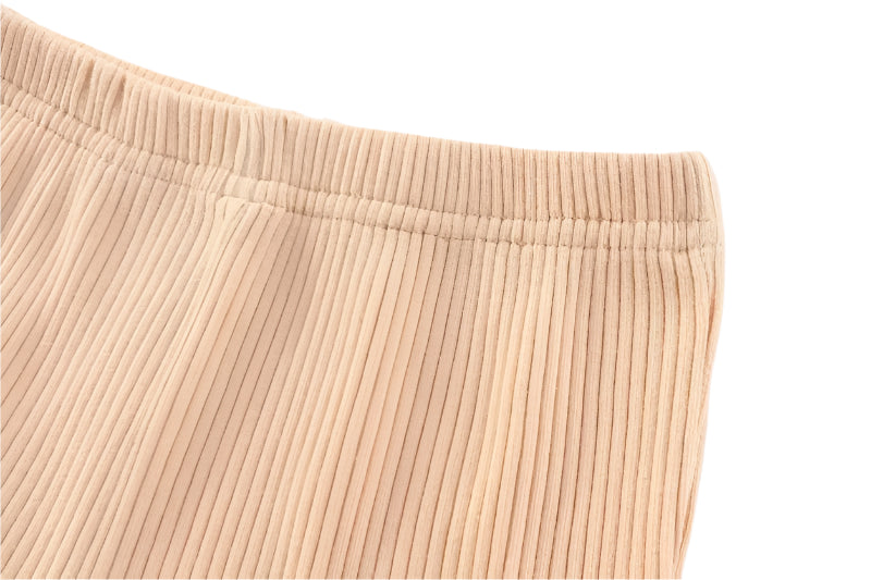 Solid Ribbed Cotton Trousers 3 Pack