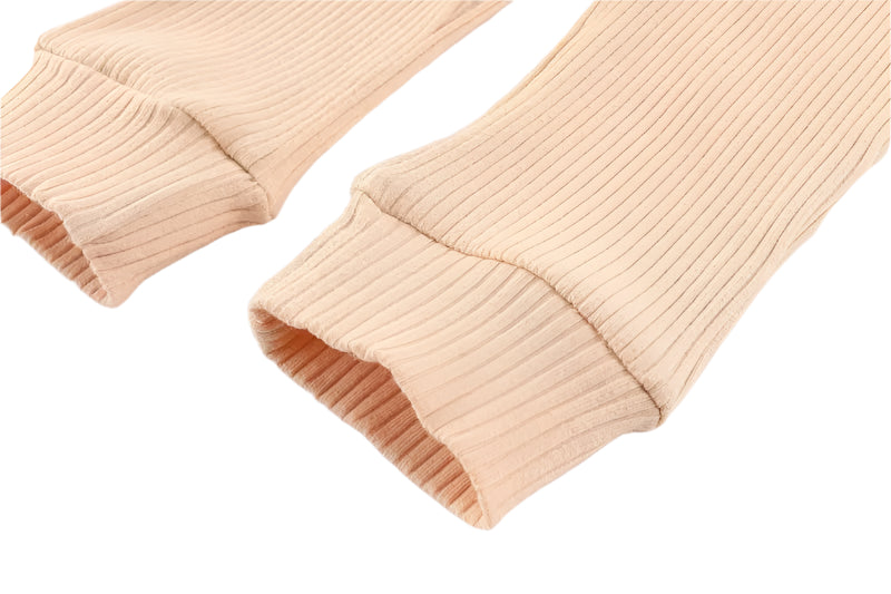 Solid Ribbed Cotton Trousers 3 Pack
