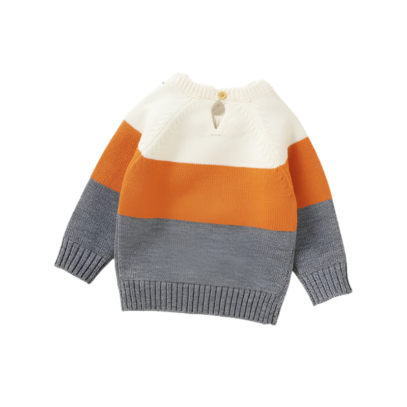 Striped Fox Embroidered Jumper