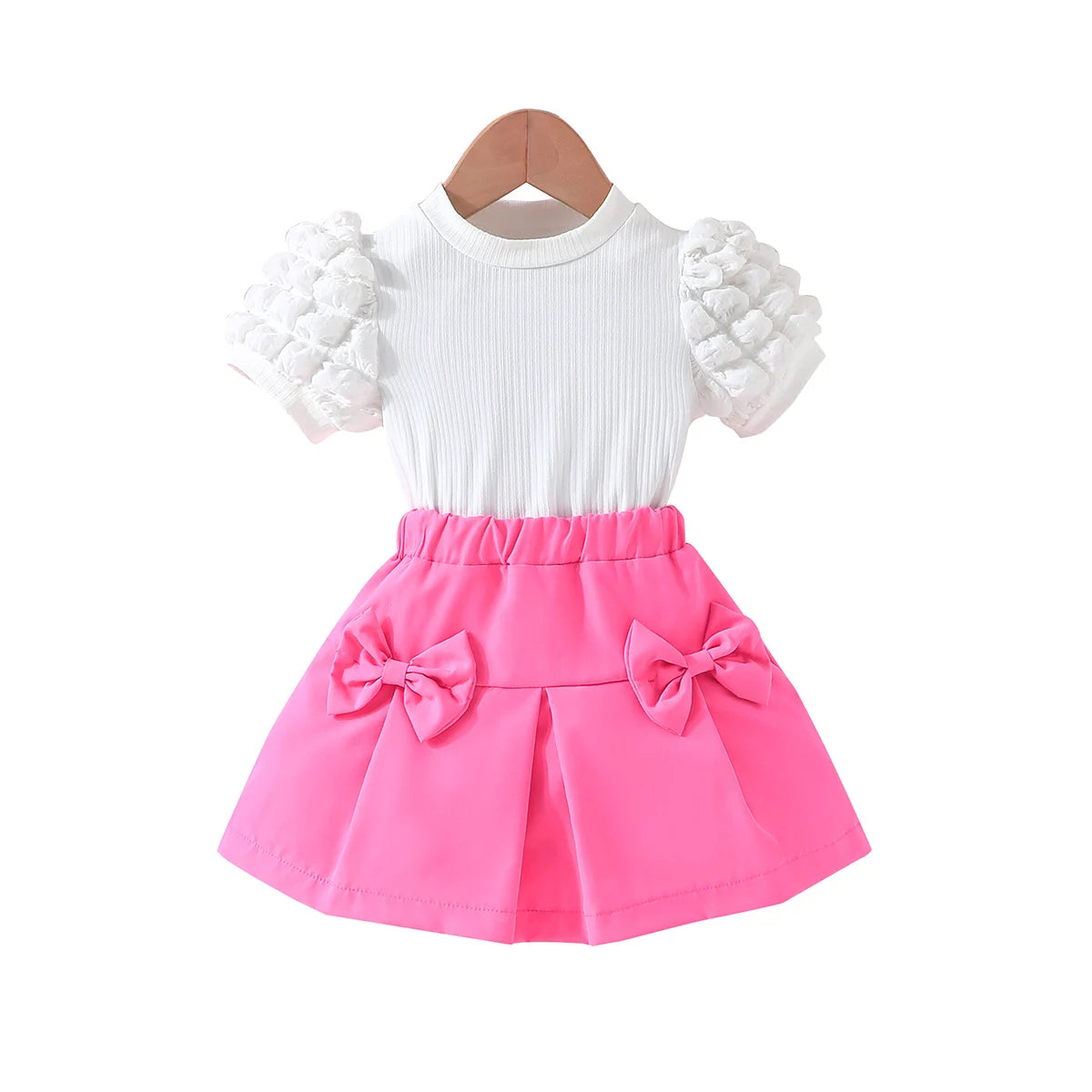 Puff Sleeve Blouse & Skirt Two Piece