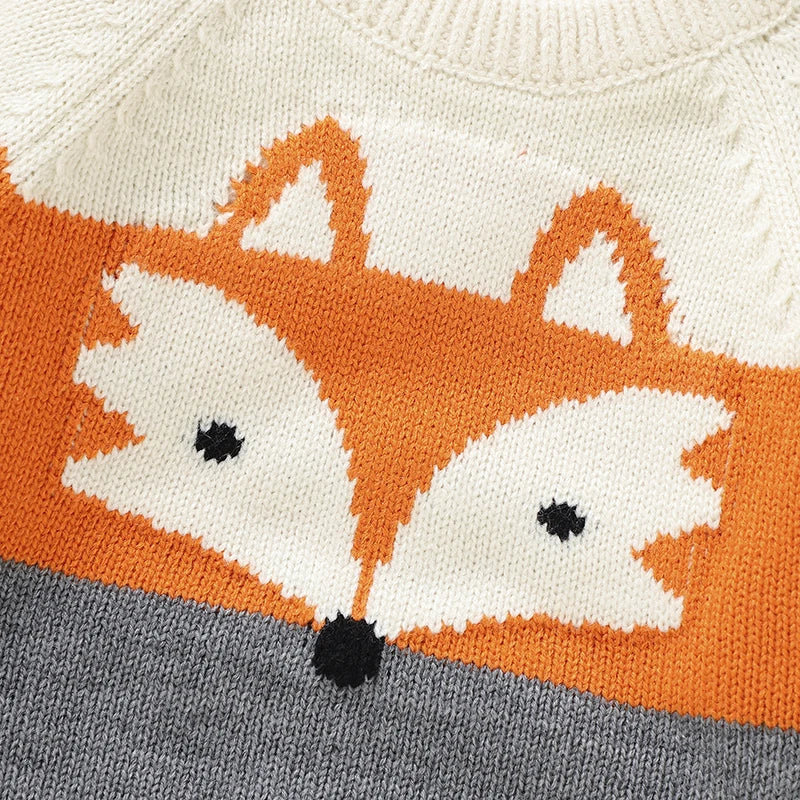 Striped Fox Embroidered Jumper