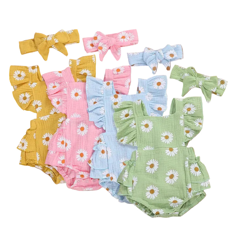 Daisy Print Summer Romper