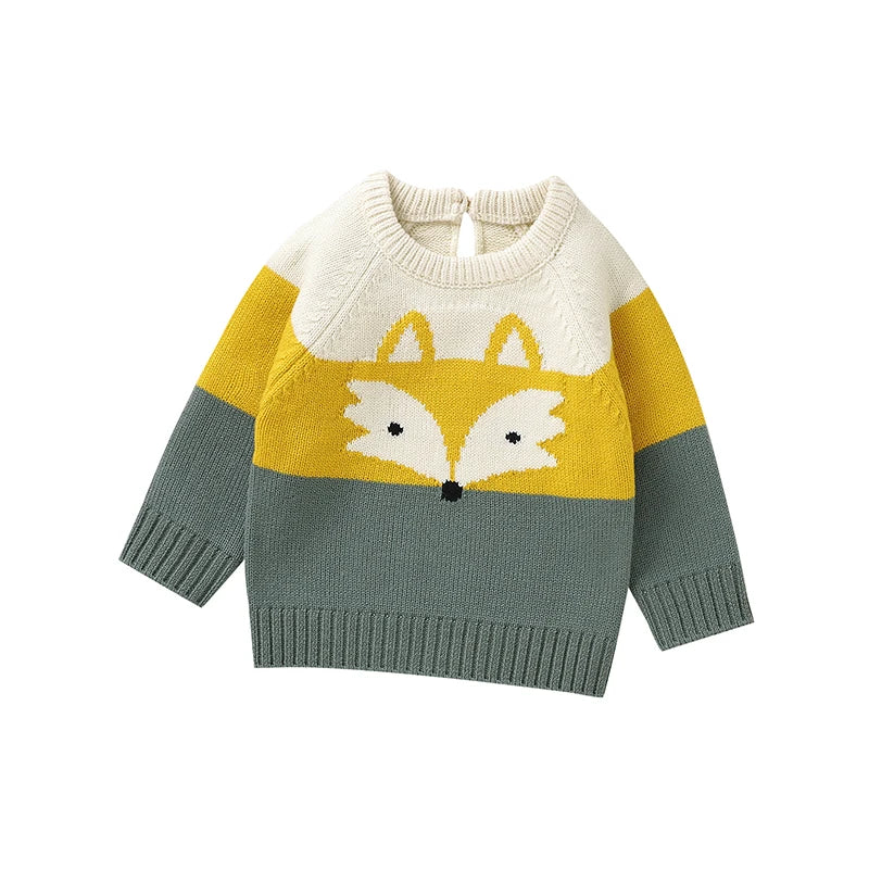 Striped Fox Embroidered Jumper