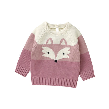 Striped Fox Embroidered Jumper